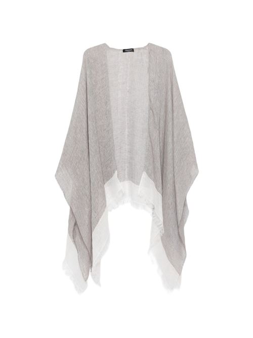 Sciarpa poncho donna con frange grigio Fabiana Filippi | SAD276A947M045VR1